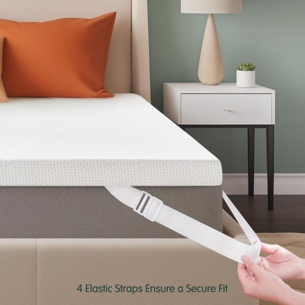 CHUN YI 4 Inch Memory Foam Mattress Topper Twin XL Size, High Density Cooling Gel-Infused Bed Topper for College Dorm, Ventilated Mattress Pad with Breathable Rayon from Bamboo Cover - Image 5