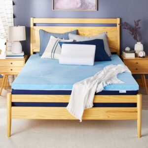 Sleep Innovations 2 Inch Cooling Gel Infused Memory Foam Mattress Topper, California King Size, Cool Comfort, Medium Support