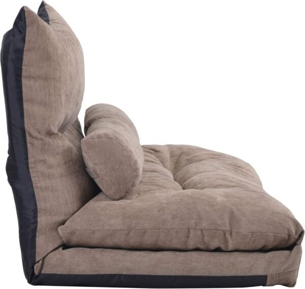 Harper & Bright Designs Adjustable Floor Sofa Couch with 2 Pillows, Foldable Lazy Sofa Sleeper Bed for Reading Gaming Sleeping(Light Brown) - Image 10