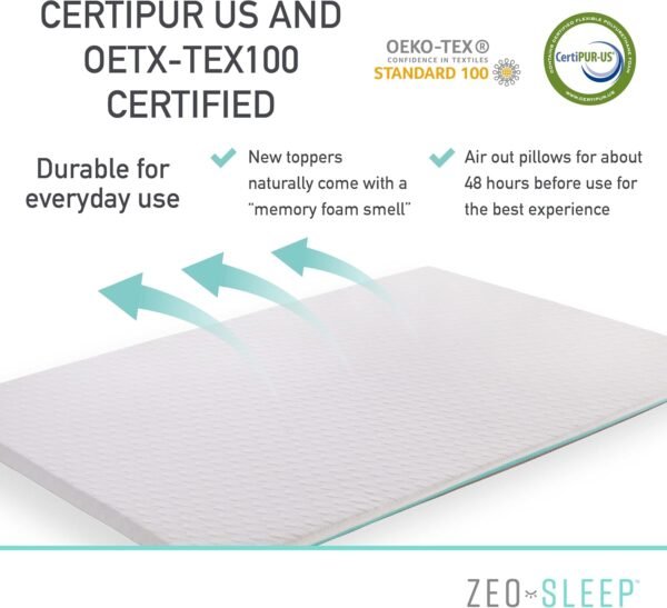 1.5-inch Mattress Topper - Twin Size Memory Foam Mattress Topper - Balanced Support Mattress Topper for Back Discomfort 75 x 38 x 1.5 inches - Image 8