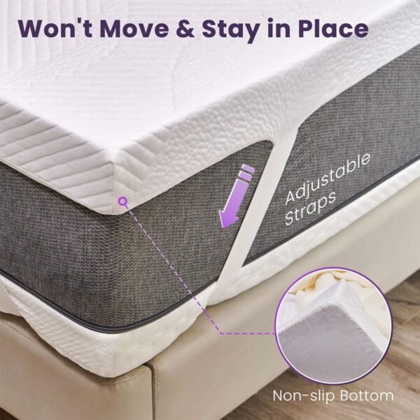 BDEUS 3 Inch Cooling Gel Memory Foam Mattress Topper for College Dorm, Ventilated High Density Pad for Pressure Relief, Bed Topper with Removable Cooling Touch Soft Cover, Twin XL Size - Image 6