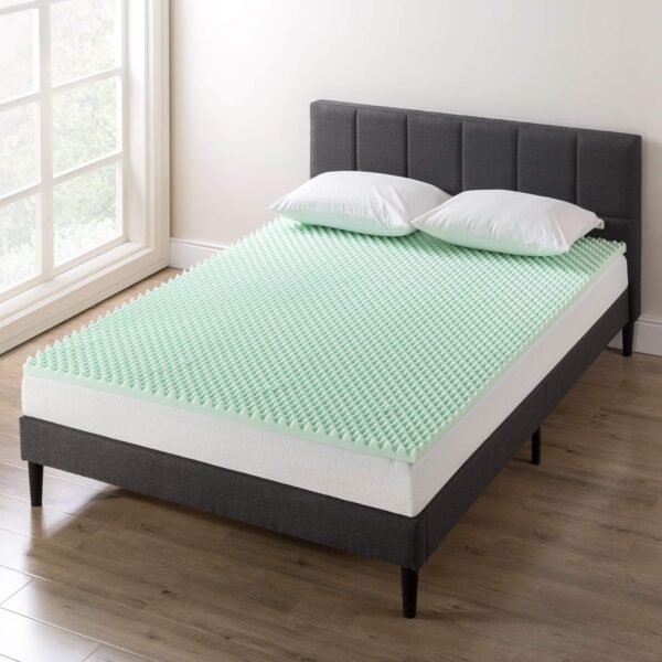 Best Price Mattress 2 Inch Egg Crate Memory Foam Mattress Topper with Calming Aloe Infusion, CertiPUR-US Certified, Twin XL,Green - Image 9