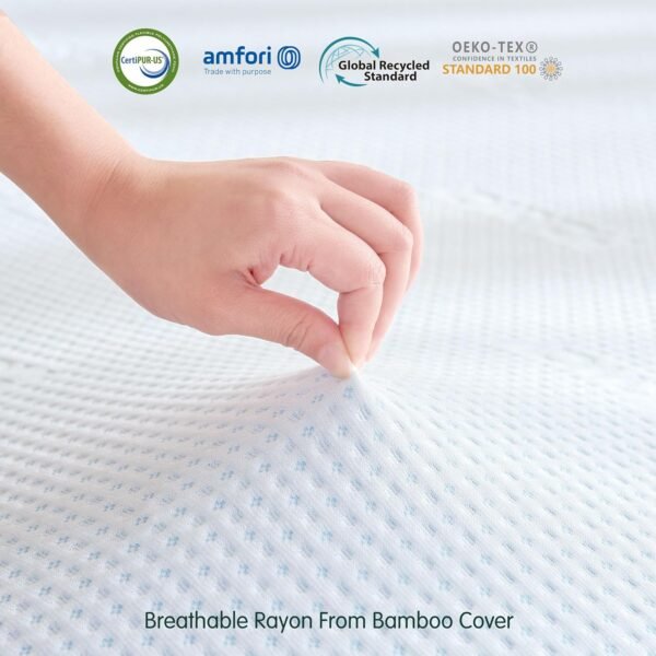 CHUN YI 4 Inch Memory Foam Mattress Topper Twin XL Size, High Density Cooling Gel-Infused Bed Topper for College Dorm, Ventilated Mattress Pad with Breathable Rayon from Bamboo Cover - Image 3
