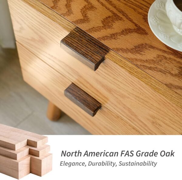 Night Stand, Mid Century Modern Nightstand w/2 Drawers, Cute Small Nightstand, Boho Nightstand, Solid Wood Bedroom Nightstand, Oak Bedside Table, 16.54 W x 15.75 D x 21.65 H Inches(Walnut) - Image 5