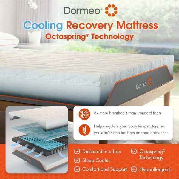 Dormeo Recovery 10" Twin XL Mattress with Signature Recovery Foam™ and Pressure Relieving OctaspringⓇ Technology, Medium Firm - 80” L x 38” W x 10” H - Image 5