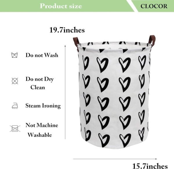 CLOCOR Toy Large Storage Bin-Cotton Storage Basket-Round Gift Basket with Handles for Toys,Laundry,Baby Nursery(Love Heart) - Image 5
