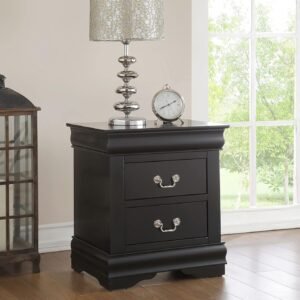 Nightstand with 2 Storage Drawers, Small Dresser, Bedside Furniture, Night Stand, End Table with Storage for Bedroom, Living Room, College Dorm, No Assembly Required (Black)