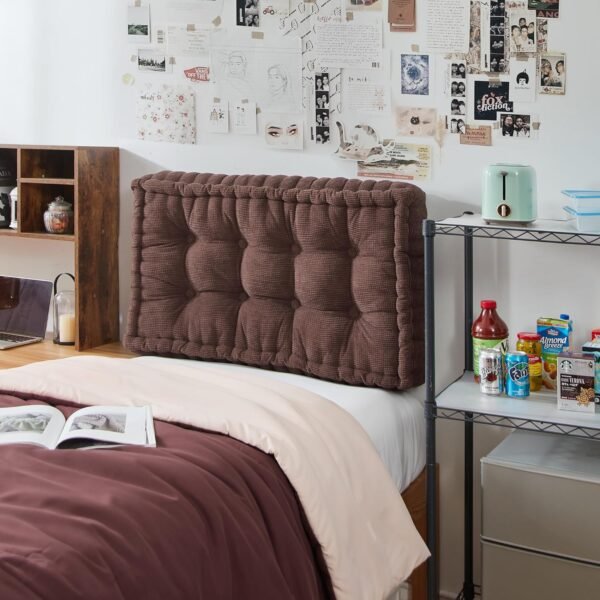 Rainha - Ultra Thick Tufted College Headboard - Dark Brown - Image 2