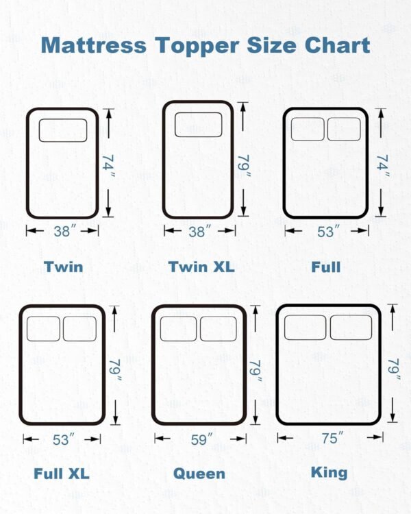 Ferlizer 4" [Twin] Firm Memory Foam Mattress Topper with Ultra Soft Cover & Corner Straps, CertiPUR-US Certified - Image 7