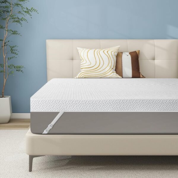 4 Inch Gel Memory Foam Mattress Topper Twin XL Size, High Density Ventilated Memory Foam Bed Mattress Topper for Back Pain,Non-Slip Design with Removable Bamboo Cover - Image 6