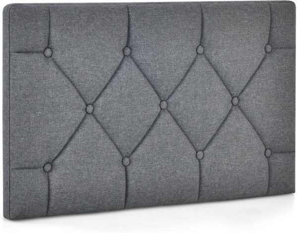 GOFLAME Upholstered Wall Mounted Headboard, Twin Size Tufted Button Linen Fabric Headboard for Bedroom & Guest Room, Easy Assembly (Grey) - Image 8