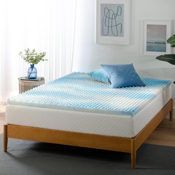 ZINUS 2 Inch Swirl Gel Cooling Memory Foam Mattress Topper, Smaller, More Convenient WonderBox Packaging, Cooling, Airflow Design, CertiPUR-US Certified, Twin XL - Image 2