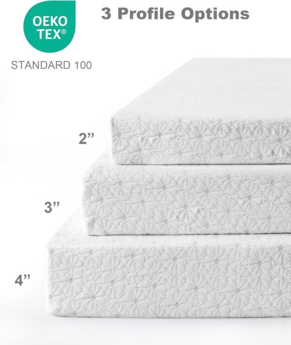 Ferlizer 2" [Twin XL] Mattress Topper, Memory Foam Mattress Topper Twin Extra Long for College Dorm with Ultra Soft Cover & Corner Straps, CertiPUR-US Certified, Grey - Image 4