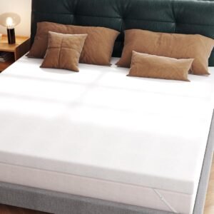 Ferlizer 4″ [Twin] Firm Memory Foam Mattress Topper with Ultra Soft Cover & Corner Straps, CertiPUR-US Certified