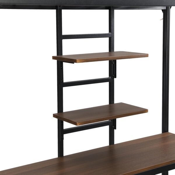 Twin Loft Bed with Desk,Metal Loft Bed with Desk with Storae Shelves,Metal Loft Bed Frame with Ladder & Guardrail for Teens Adults, Space-Saving, Noise Free,No Box Spring Required - Image 6
