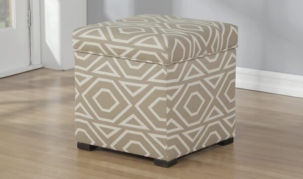 MJL Furniture Designs Tami Square Storage Ottoman, Fabric Upholstered Cube for Living Room, Bedroom or Dorm, Extra Seating Perfect for Small Spaces, 20 Inch, Natural - Image 2