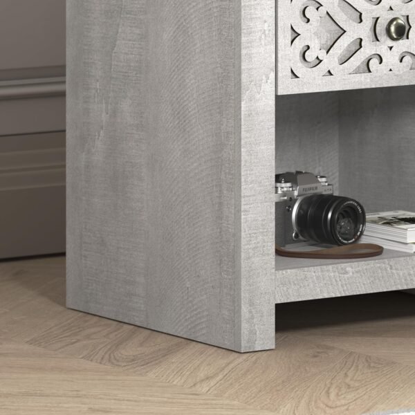 Galano Lophelia Nightstand Side End Table with Shelf Storage, for Living Room, Bedroom and Small Spaces, Accent Bedside Farmhouse Tables with Solid Wood Legs, Easy Assembly, Dusty Grey Oak - Image 6