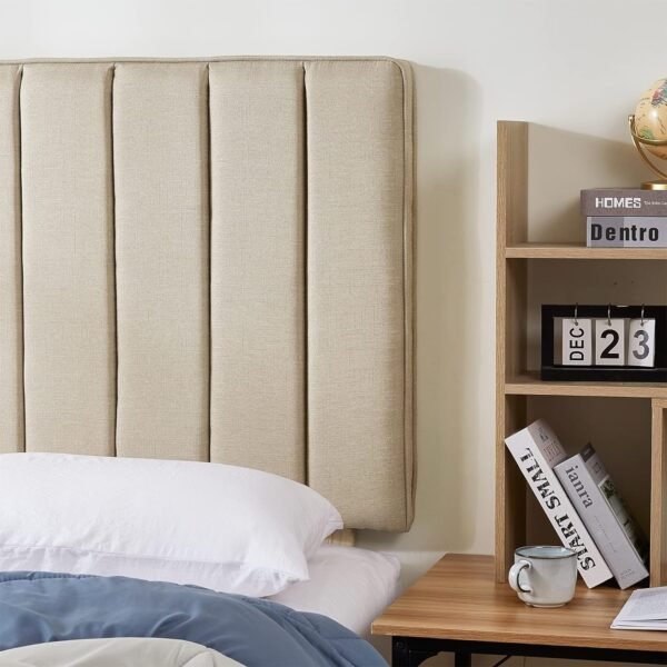 Tavira Allure® College Dorm Headboard - Broad Panel - Linen Beige - Image 3