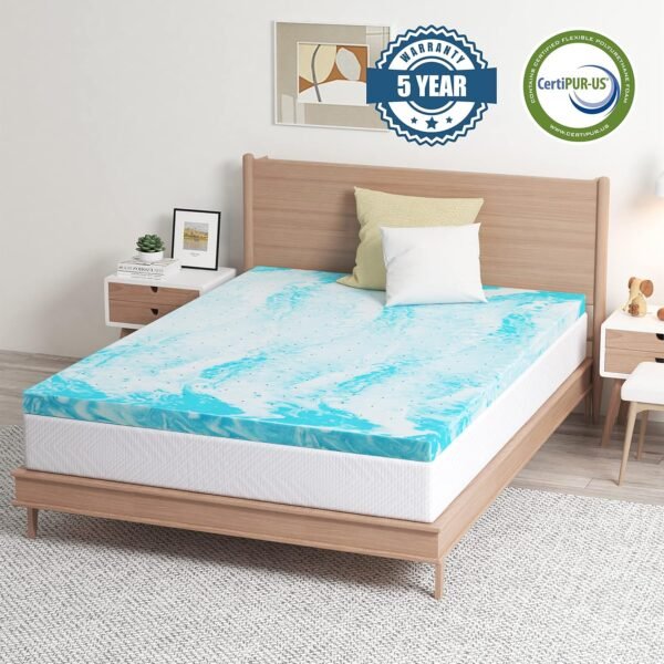 EGO Topper 3 Inch Twin XL Memory Foam Mattress Topper, Cooling Gel Foam Mattress Topper for Pressure Relief, Ventilated Design Bed Topper in a Box, CertiPUR-US Certified, 38"×80", Medium - Image 4