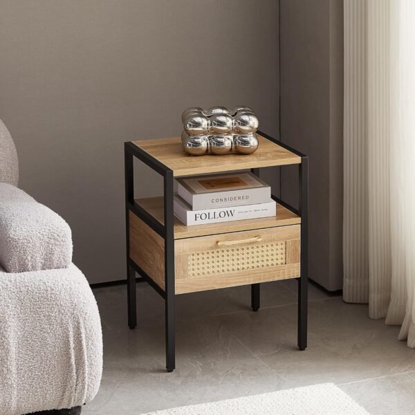 Modern Simple Storage Nightstand with 2 Drawers Bedside Cabinet Small Household Furniture Bed Side Table.