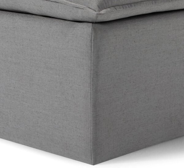 Maven Lane Claude Small Square Rustic Upholstered Ottoman, Cushioned Footrest for Living Room Couch, Chair, or Dorm Room in Slate Fabric Upholstery - Image 7