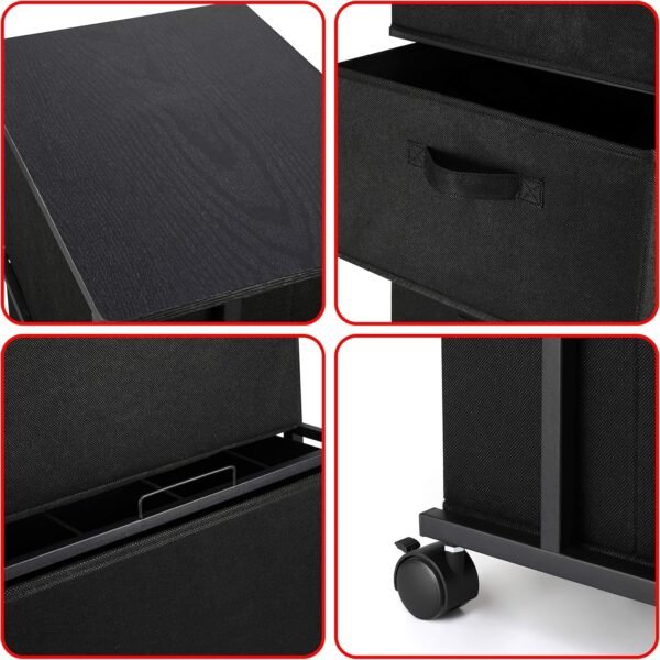 Dresser Storage with 3 Drawers, Fabric Dresser Tower, Vertical Storage Unit for Bedroom, Closet, Office, Black - Image 6