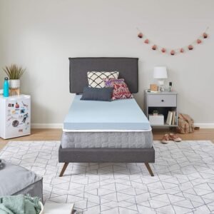 Sealy TrueForm 3″ Memory Foam Mattress Topper, Twin XL Blue