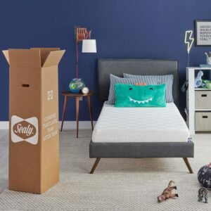 Sealy – Memory Foam Bed in a Box – 6 Inch, Low Profile, Medium Feel, Twin XL Size, CertiPur-US Certified,White