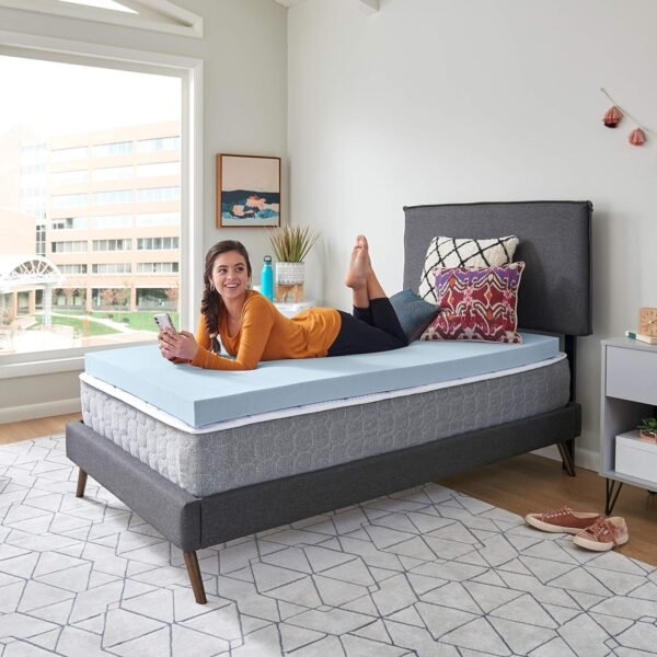 Sealy TrueForm 3" Memory Foam Mattress Topper, Twin XL Blue - Image 5