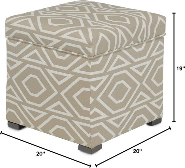 MJL Furniture Designs Tami Square Storage Ottoman, Fabric Upholstered Cube for Living Room, Bedroom or Dorm, Extra Seating Perfect for Small Spaces, 20 Inch, Natural - Image 7