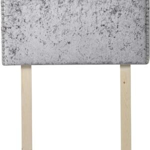 DormCo Bevel Tacked Plush Headboard with Legs – Velvet Crush Gray
