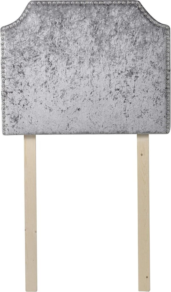 DormCo Bevel Tacked Plush Headboard with Legs - Velvet Crush Gray