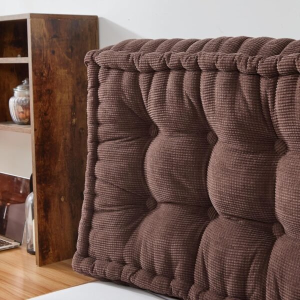 Rainha - Ultra Thick Tufted College Headboard - Dark Brown - Image 4