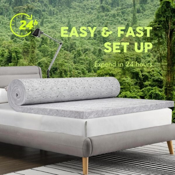 BedsPick Memory Foam Mattress Topper Twin 2 Inch, Foam Mattress Pad, Single Bed Toppers with Ventilation Holes - Image 7