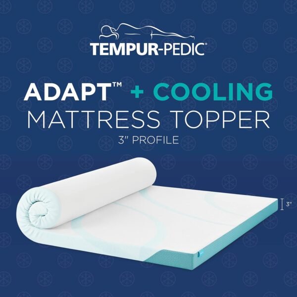 Tempur-Pedic TEMPUR-Adapt + Cooling 3-Inch Full Mattress Topper Medium Luxury Premium Foam & Memory Foam Symphony Pillow Luxury Soft Feel, Standard, White - Image 3