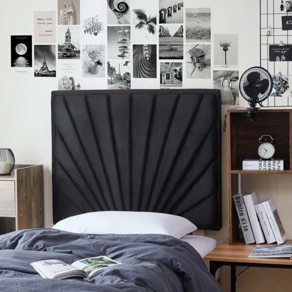 Tavira Allure® College Dorm Headboard - Sunrise Panel - Velvety Black - Image 2