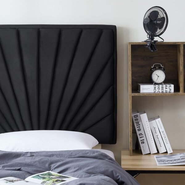 Tavira Allure® College Dorm Headboard - Sunrise Panel - Velvety Black - Image 3