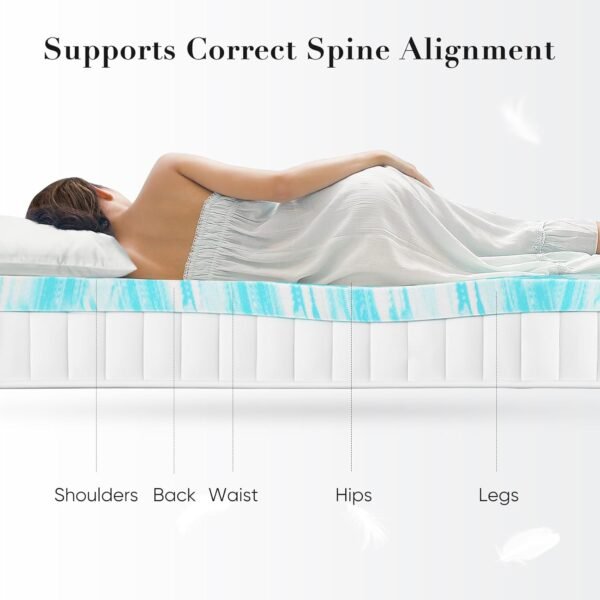 DUMOS 2 Inch Gel Memory Foam Mattress Topper Twin XL - Cooling, Breathable, Blue - Image 5