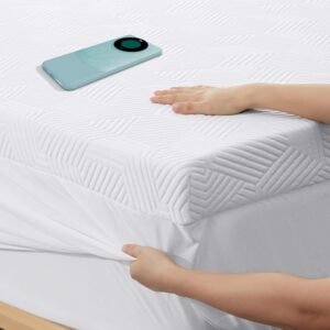 3 Inch Gel Memory Foam Mattress Topper Queen Size, High Density Memory Foam Mattress Pad Cover with 8-21″ Deep Pocket for Pressure Relief, Pillow Top with Removable Viscose Made from Bamboo Cover