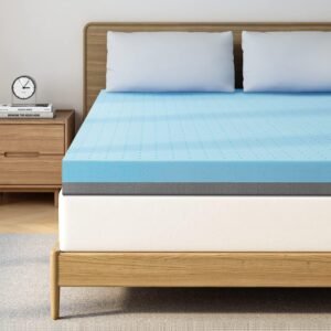 Maxzzz Full Mattress Topper,4 Inch Ventilated Design Memory Foam Queen Mattress Topper,Cooling Gel Infused Swirl Foam Pad for Pressure Relief Back Pain, CertiPUR-US Certified