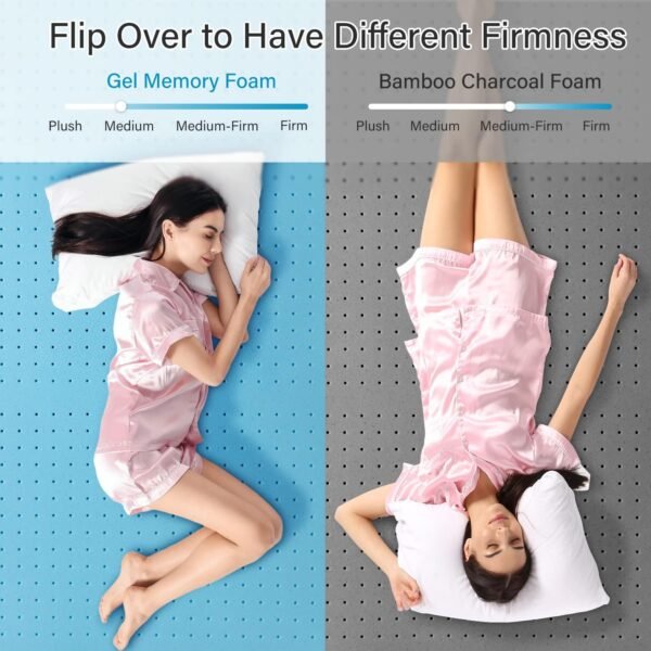 Maxzzz Full Mattress Topper,4 Inch Ventilated Design Memory Foam Queen Mattress Topper,Cooling Gel Infused Swirl Foam Pad for Pressure Relief Back Pain, CertiPUR-US Certified - Image 7