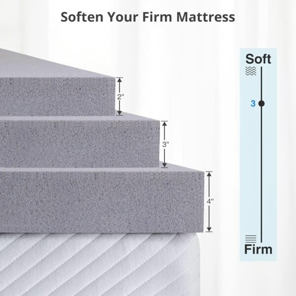4 Inch Twin Size Memory Foam Mattress Topper, Charcoal Infused, Cooling Ventilation, Breathable Bed Topper for Pressure Relief Back Pain, CertiPUR-US Certified - Image 6