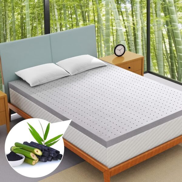 4 Inch Twin Size Memory Foam Mattress Topper, Charcoal Infused, Cooling Ventilation, Breathable Bed Topper for Pressure Relief Back Pain, CertiPUR-US Certified - Image 7