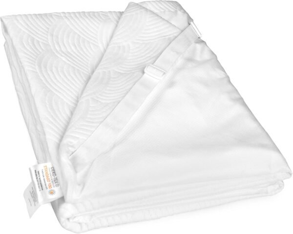 Zenzy 4" Twin Waterproof Mattress Topper Cover, [100% Waterproof] [Ultra-Soft] Cover for Mattress Topper, Washable & with Adjustable Straps, Oeko-TEX Certified [Only Cover]- Beige - Image 8