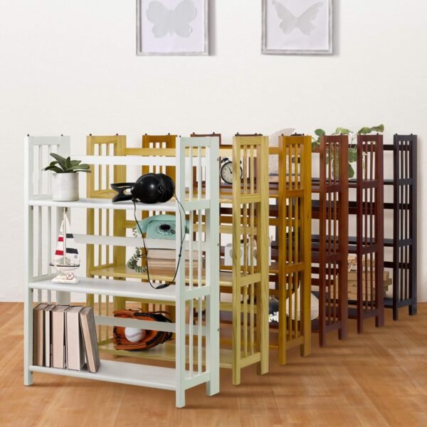 Casual Home 3-Shelf Folding Stackable Bookcase (27.5" Wide)-Mahagony - Image 9