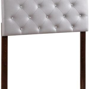 Glory Furniture Super Nova Faux Leather Upholstered Twin Headboard in Light Gray