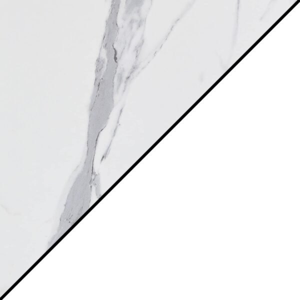 Convenience Concepts Designs2Go Trestle Desk 47" - Modern Desk or Vanity with Shelves, for Office, Dorm, Living Room, White Faux Marble/White - Image 6