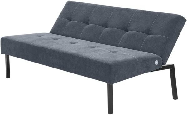 Panana Linen Upholstered Modern Convertible Folding Futon Sofa Bed with Metal Legs for Compact Living Space, Apartment, Dorm, Bonus Room, Gray - Image 8