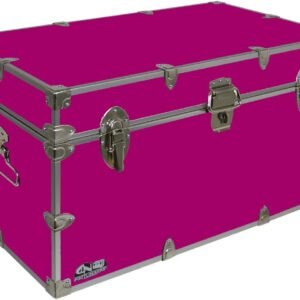 C&N Footlockers UnderGrad Storage Trunk – College Dorm Chest – Durable with Lid Stay – 32 x 18 x 16.5 Inches (Pomegranate)