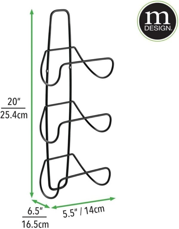mDesign Metal Wall Mount 3 Level Bathroom Towel Rack Holder & Organizer - for Storage of Washcloths, Hand Towels - Use in Guest, Master, Kid's Bathrooms - 2 Pack - Black - Image 4
